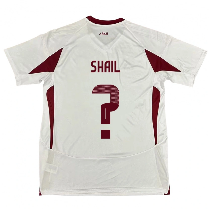 Danxen Heren Qatar Ahmad Shail #0 Wit Uitshirt Uittenue 24-26 T-Shirt