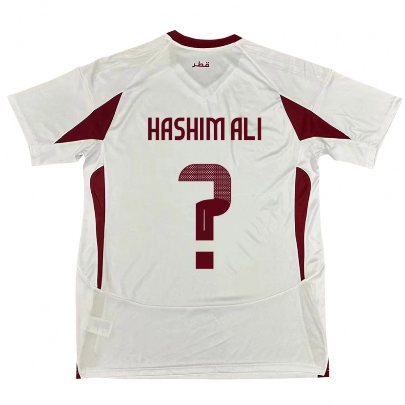 Danxen Heren Qatar Hashim Ali #0 Wit Uitshirt Uittenue 24-26 T-Shirt
