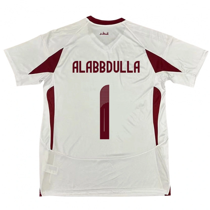 Danxen Heren Qatar Latifa Alabbdulla #1 Wit Uitshirt Uittenue 24-26 T-Shirt