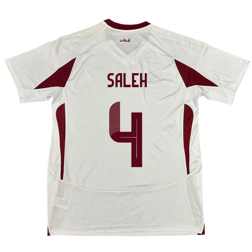 Danxen Heren Qatar Hagar Saleh #4 Wit Uitshirt Uittenue 24-26 T-Shirt