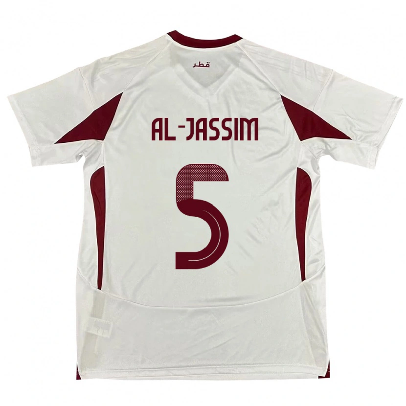 Danxen Heren Qatar Dana Al Jassim #5 Wit Uitshirt Uittenue 24-26 T-Shirt