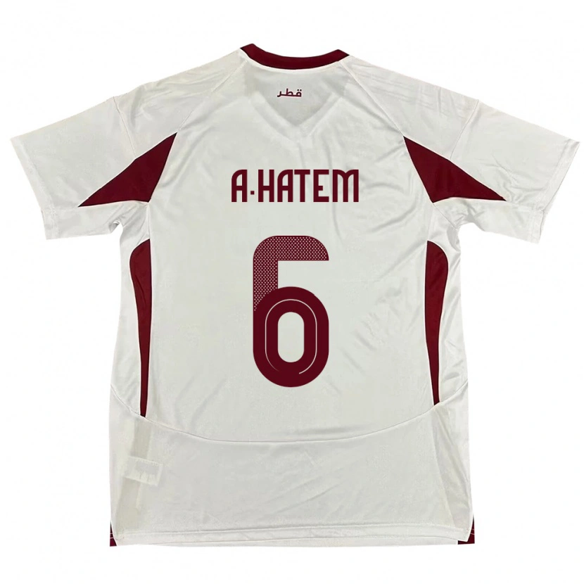 Danxen Heren Qatar Abdulaziz Hatem #6 Wit Uitshirt Uittenue 24-26 T-Shirt