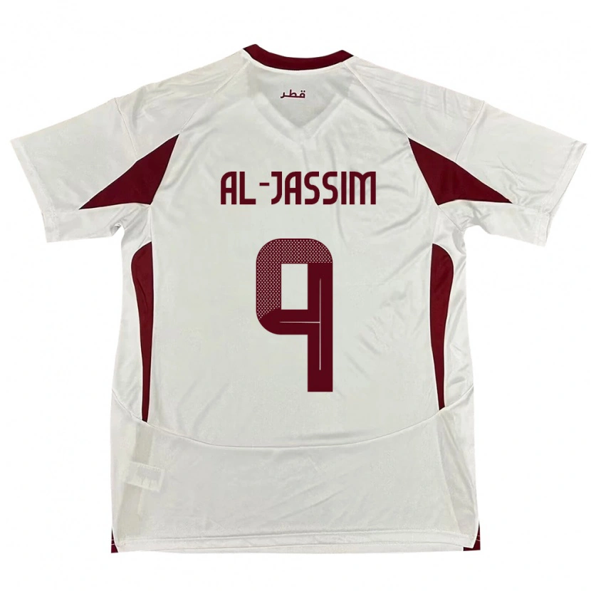 Danxen Heren Qatar Kholoud Al Jassim #9 Wit Uitshirt Uittenue 24-26 T-Shirt