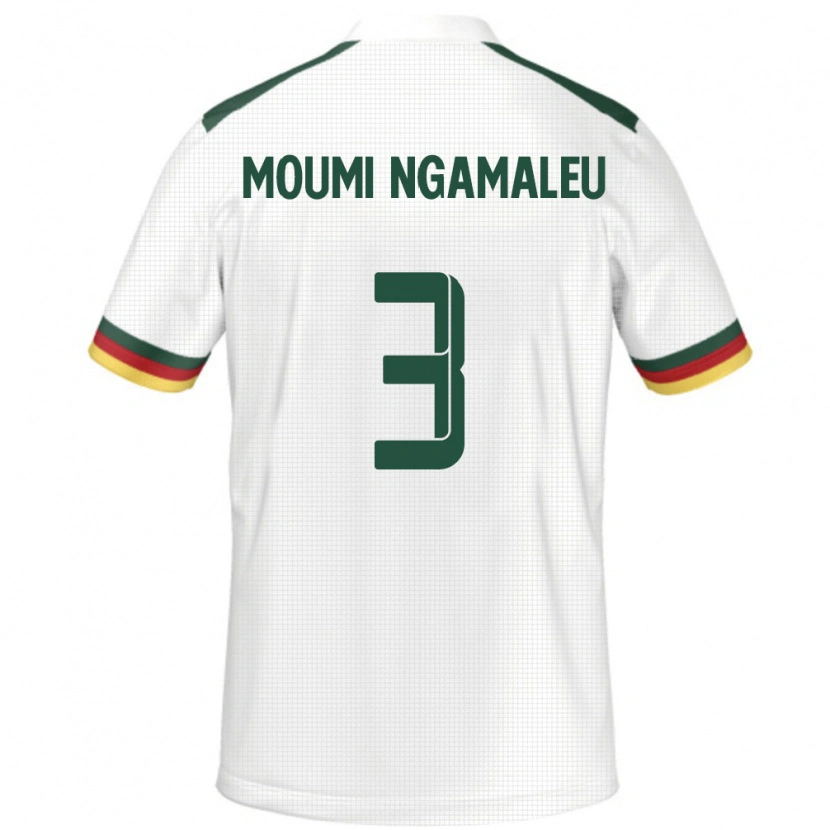 Danxen Heren Kameroen Nicolas Moumi Ngamaleu #3 Wit Uitshirt Uittenue 24-26 T-Shirt