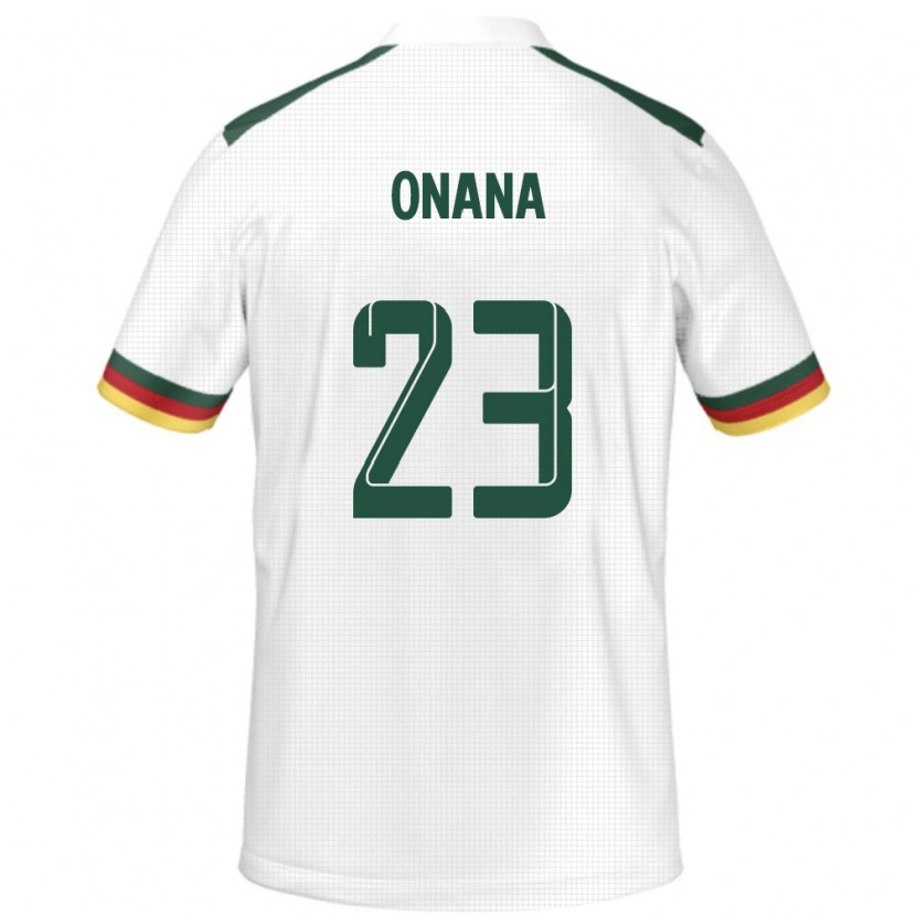 Danxen Heren Kameroen André Onana #23 Wit Uitshirt Uittenue 24-26 T-Shirt