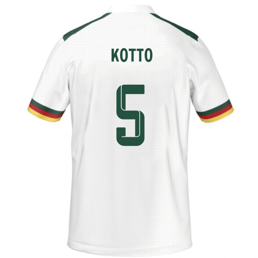 Danxen Heren Kameroen Samuel Kotto #5 Wit Uitshirt Uittenue 24-26 T-Shirt