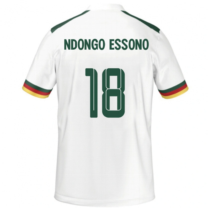 Danxen Heren Kameroen Rodrigue Dipanda Ndongo Essono #18 Wit Uitshirt Uittenue 24-26 T-Shirt