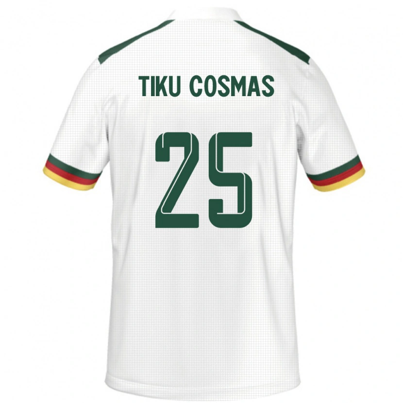 Danxen Heren Kameroen Ayuck Tiku Cosmas #25 Wit Uitshirt Uittenue 24-26 T-Shirt