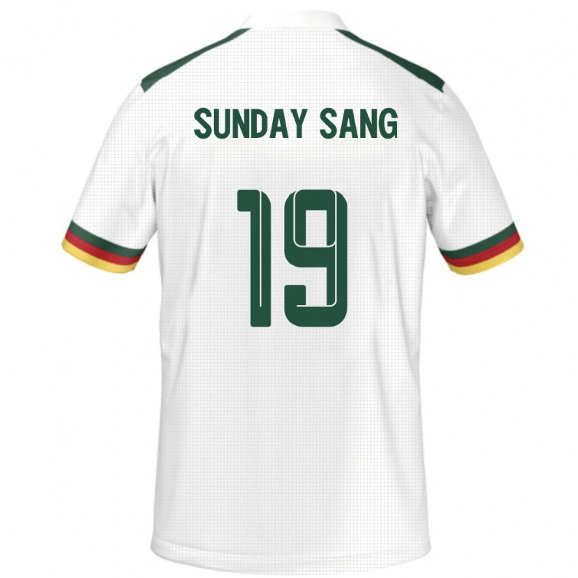 Danxen Heren Kameroen Junior Sunday Sang #19 Wit Uitshirt Uittenue 24-26 T-Shirt