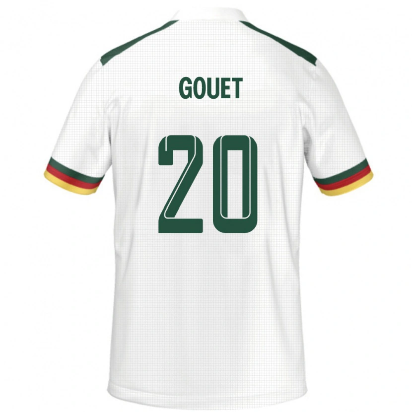 Danxen Heren Kameroen Samuel Oum Gouet #20 Wit Uitshirt Uittenue 24-26 T-Shirt