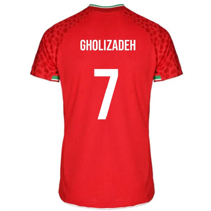 Danxen Heren Iran Esmaeil Gholizadeh #7 Rood Uitshirt Uittenue 24-26 T-Shirt