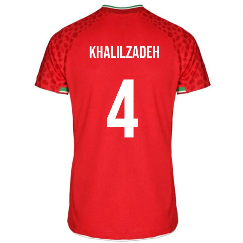 Danxen Heren Iran Shojae Khalilzadeh #4 Rood Uitshirt Uittenue 24-26 T-Shirt