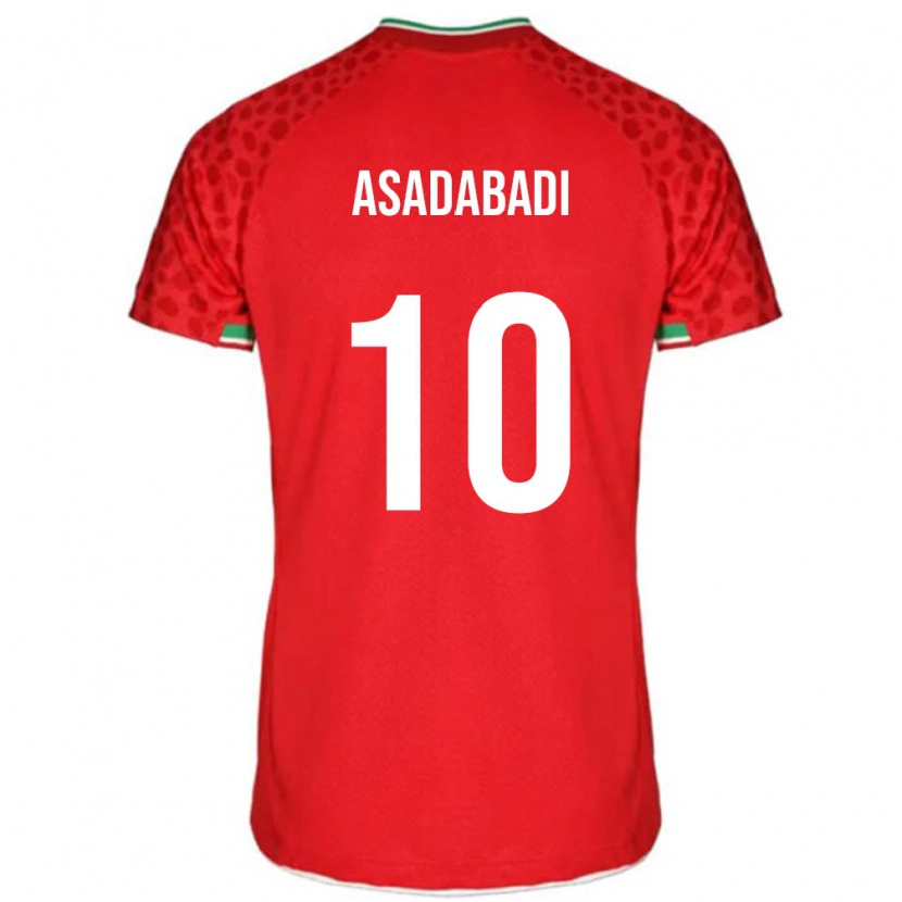 Danxen Heren Iran Alireza Asadabadi #10 Rood Uitshirt Uittenue 24-26 T-Shirt