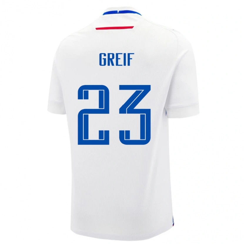 Danxen Heren Slowakije Dominik Greif #23 Wit Uitshirt Uittenue 24-26 T-Shirt