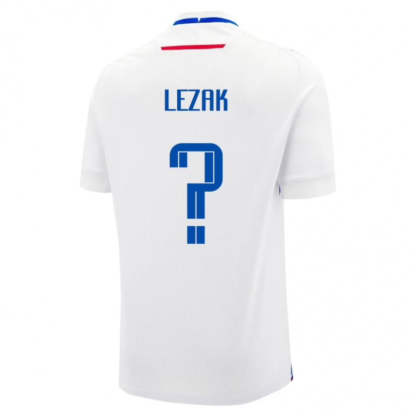Danxen Heren Slowakije Jakub Lezak #0 Wit Uitshirt Uittenue 24-26 T-Shirt