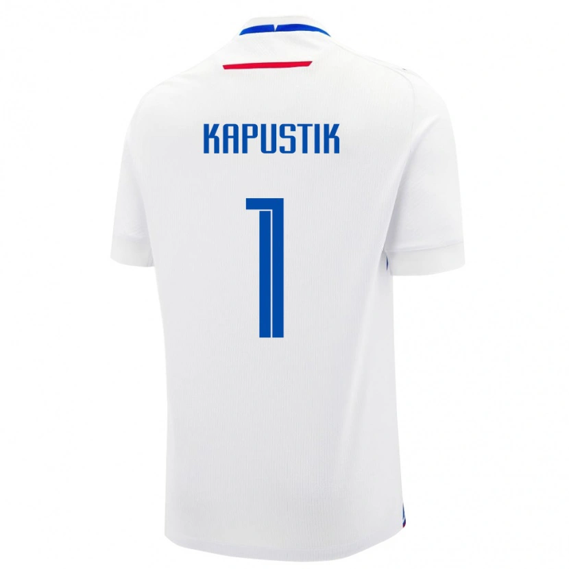 Danxen Heren Slowakije Simon Kapustik #1 Wit Uitshirt Uittenue 24-26 T-Shirt