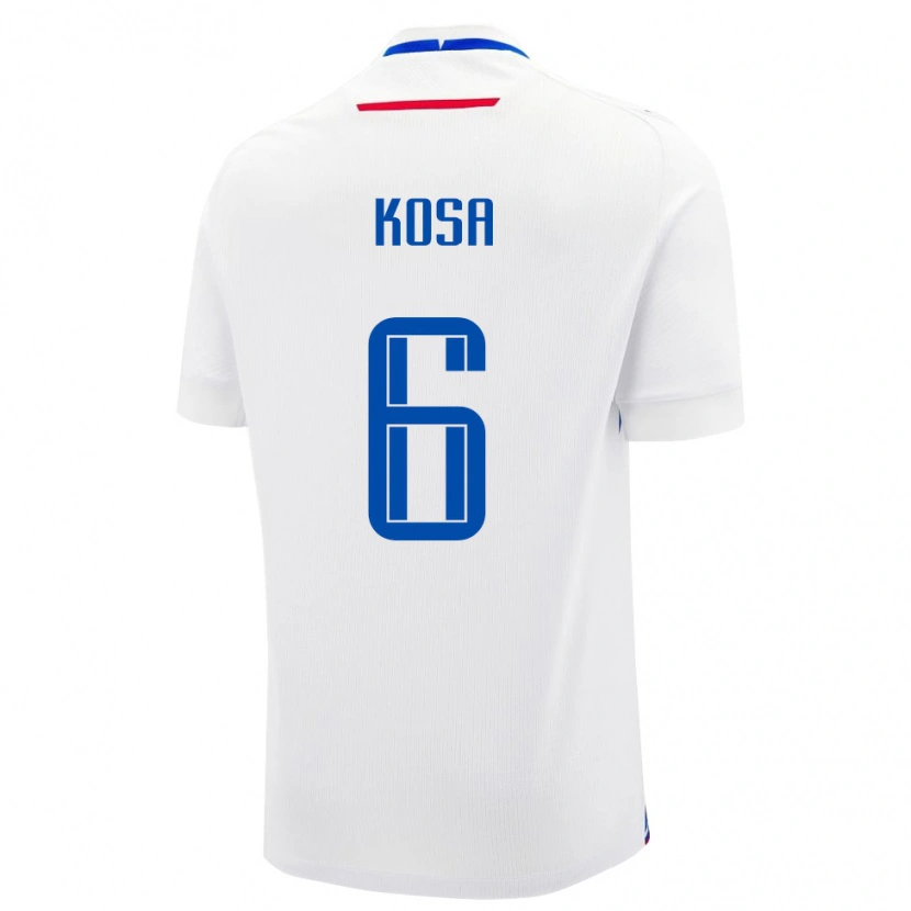 Danxen Heren Slowakije Sebastian Kosa #6 Wit Uitshirt Uittenue 24-26 T-Shirt