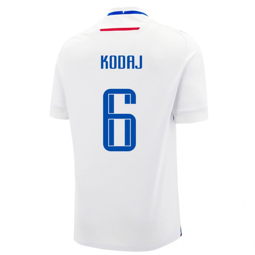 Danxen Heren Slowakije Milan Kodaj #6 Wit Uitshirt Uittenue 24-26 T-Shirt