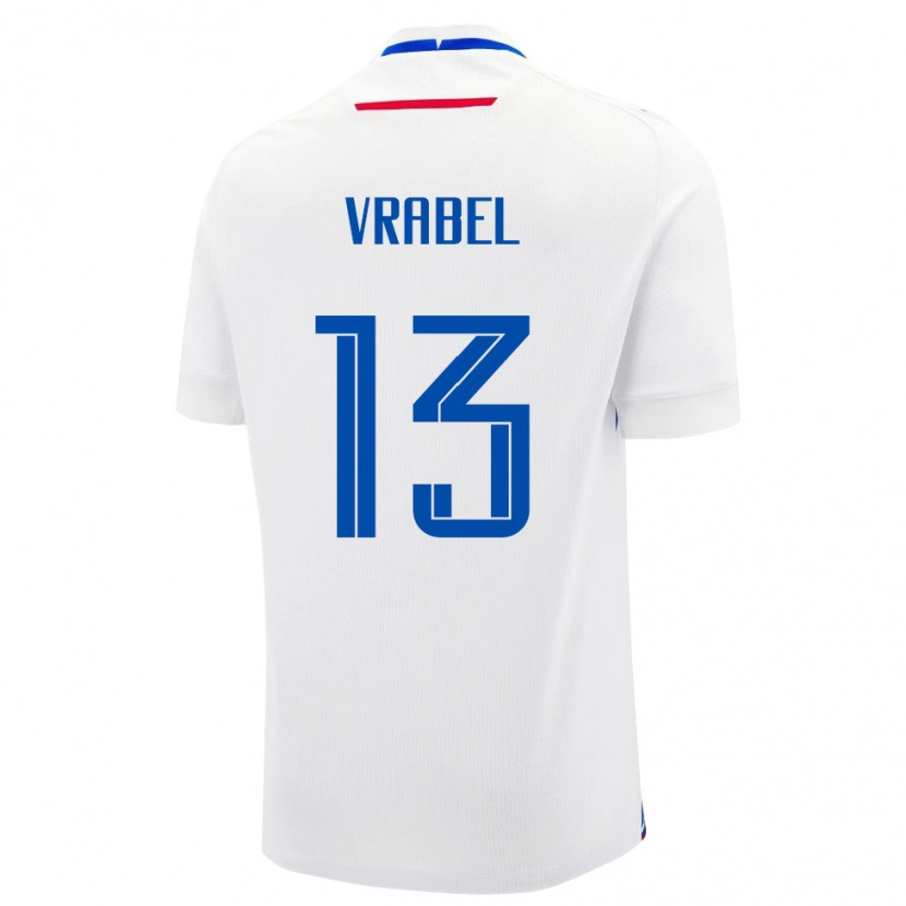 Danxen Heren Slowakije Viliam Vrabel #13 Wit Uitshirt Uittenue 24-26 T-Shirt