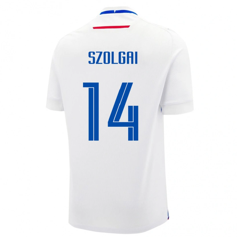 Danxen Heren Slowakije Mate Szolgai #14 Wit Uitshirt Uittenue 24-26 T-Shirt