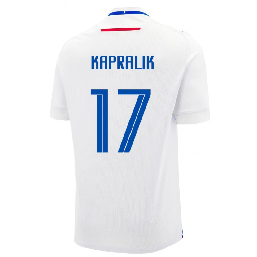 Danxen Heren Slowakije Adrian Kapralik #17 Wit Uitshirt Uittenue 24-26 T-Shirt
