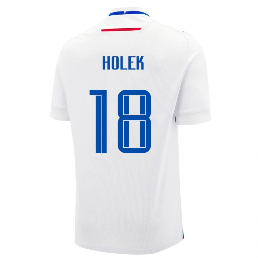 Danxen Heren Slowakije Jakub Holek #18 Wit Uitshirt Uittenue 24-26 T-Shirt