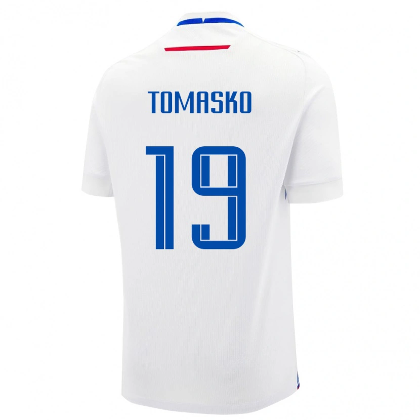 Danxen Heren Slowakije Matus Tomasko #19 Wit Uitshirt Uittenue 24-26 T-Shirt