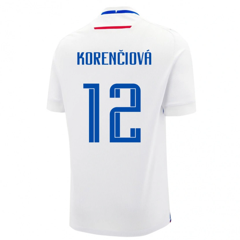 Danxen Heren Slowakije Mária Korenčiová #12 Wit Uitshirt Uittenue 24-26 T-Shirt