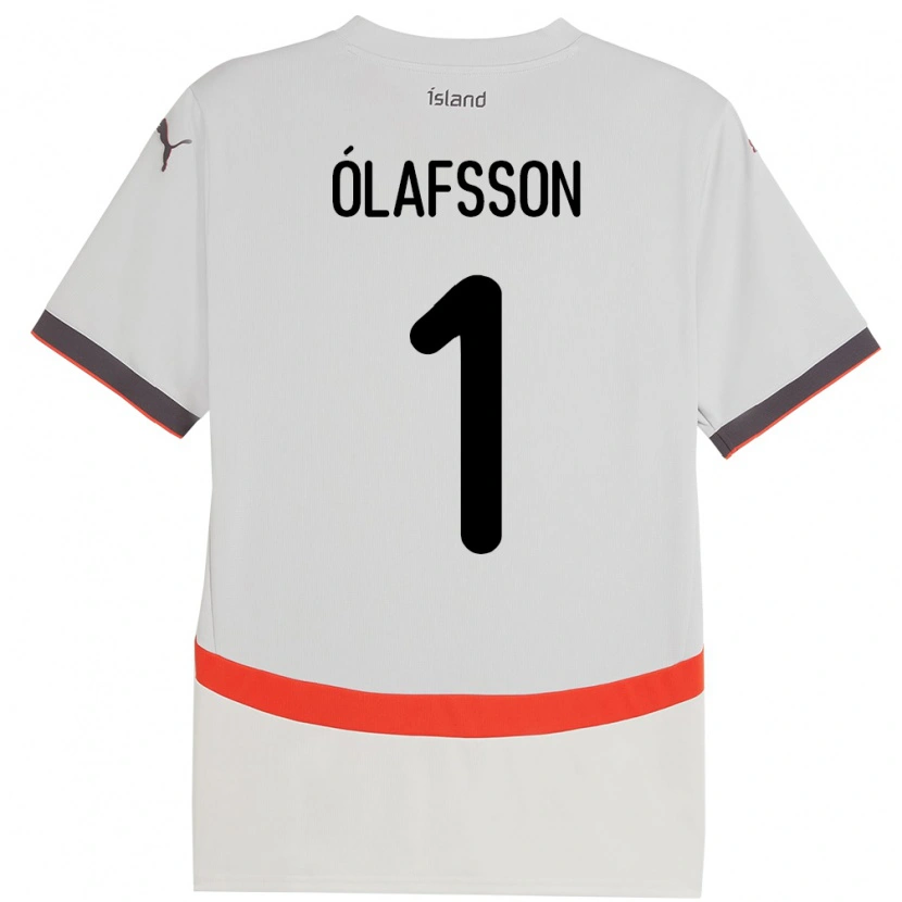 Danxen Heren Ijsland Elías Ólafsson #1 Wit Uitshirt Uittenue 24-26 T-Shirt