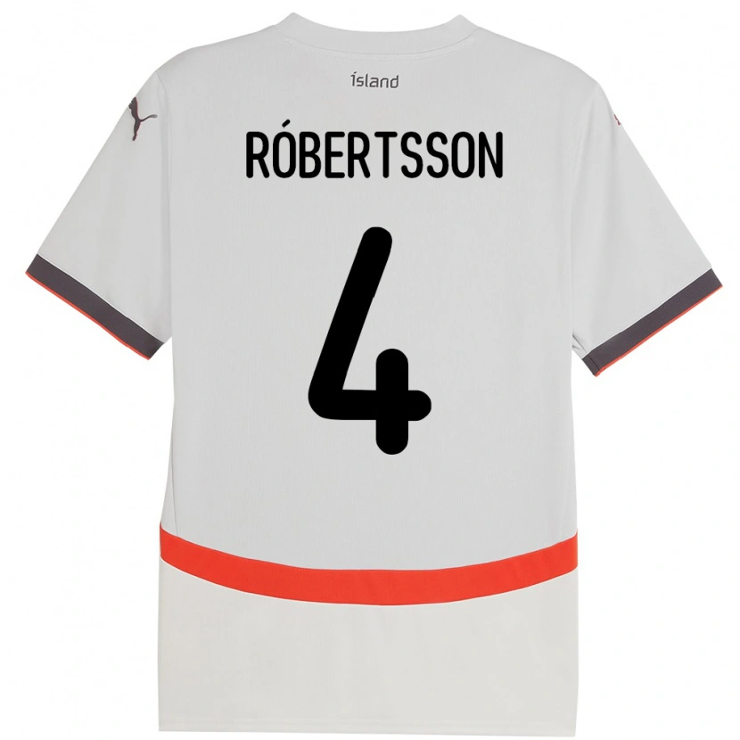 Danxen Heren Ijsland Logi Hrafn Róbertsson #4 Wit Uitshirt Uittenue 24-26 T-Shirt
