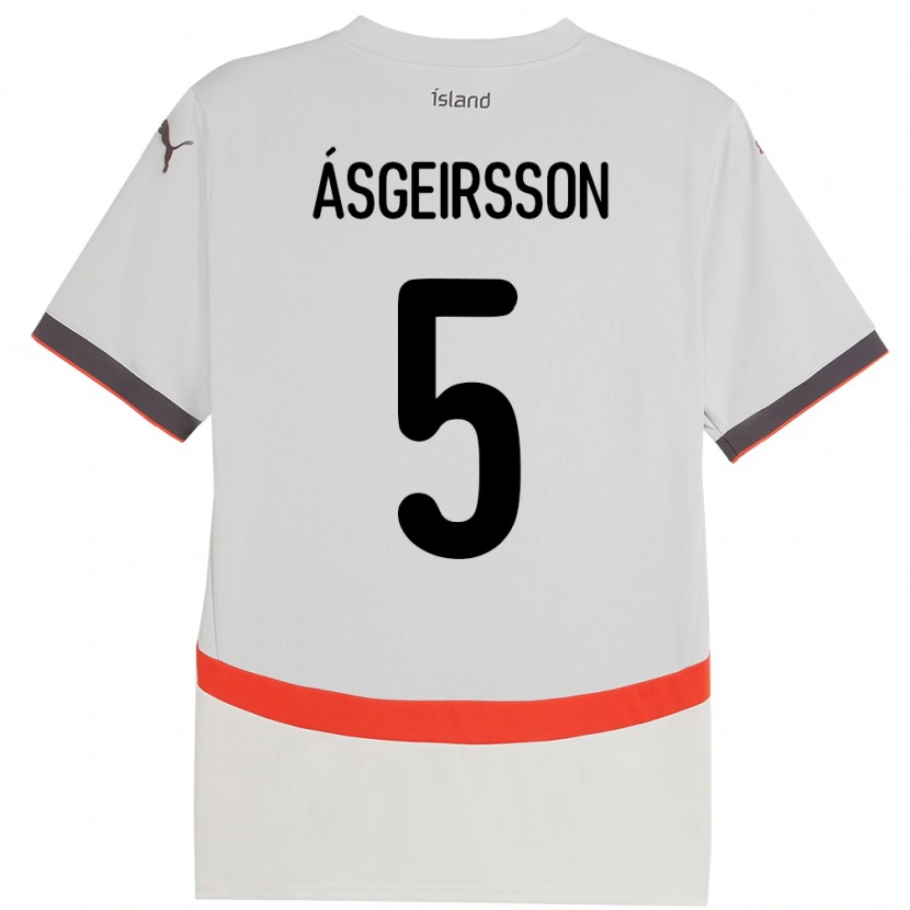 Danxen Heren Ijsland Sölvi Snaer Ásgeirsson #5 Wit Uitshirt Uittenue 24-26 T-Shirt