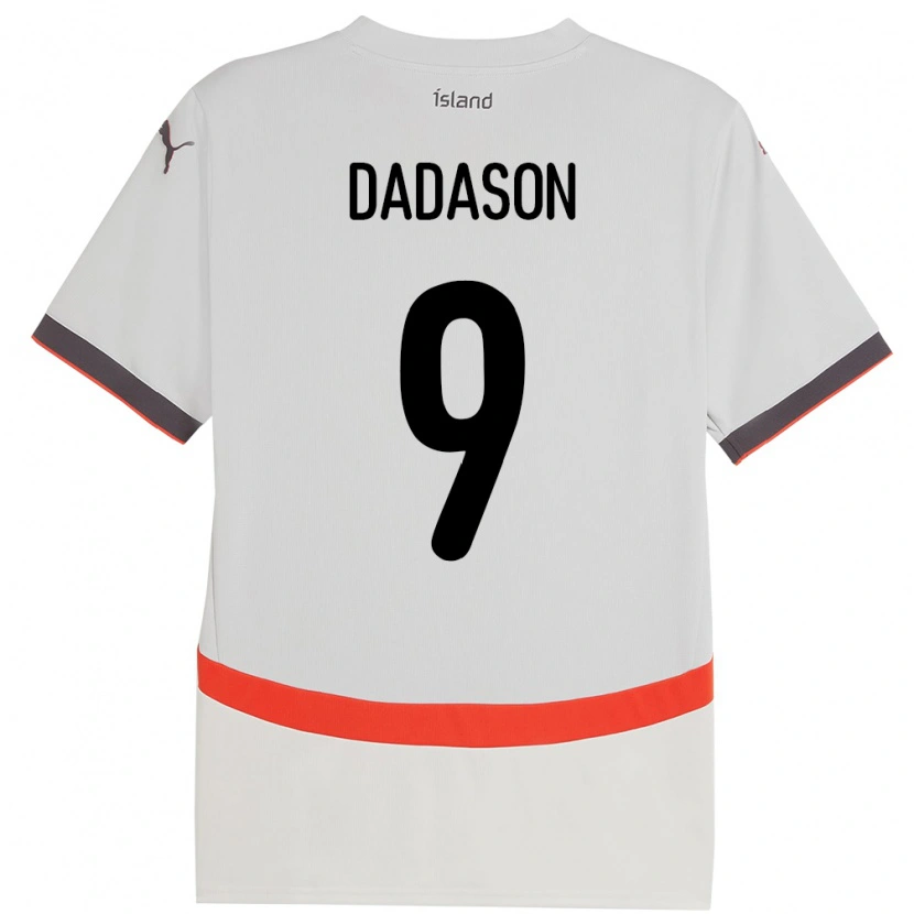 Danxen Heren Ijsland Viktor Dadason #9 Wit Uitshirt Uittenue 24-26 T-Shirt