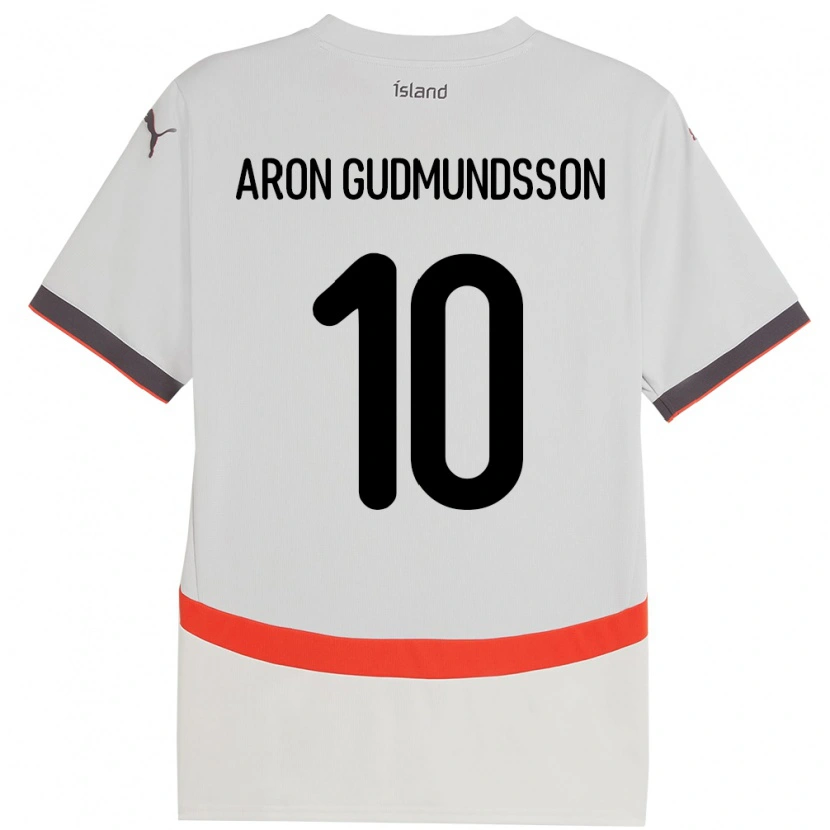 Danxen Heren Ijsland Eggert Aron Gudmundsson #10 Wit Uitshirt Uittenue 24-26 T-Shirt