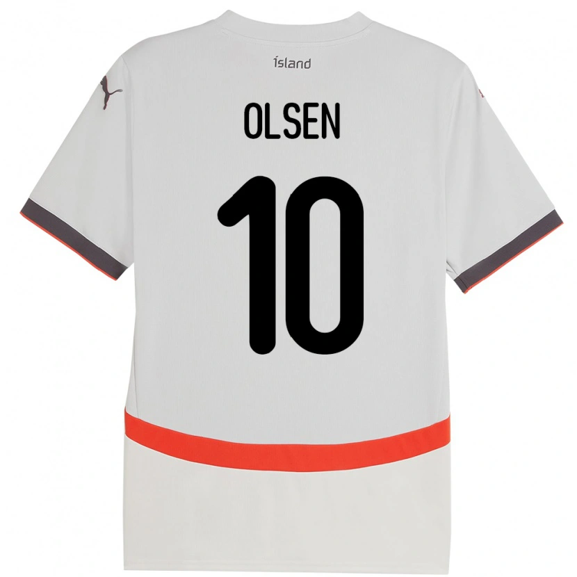 Danxen Heren Ijsland Gunnar Olsen #10 Wit Uitshirt Uittenue 24-26 T-Shirt