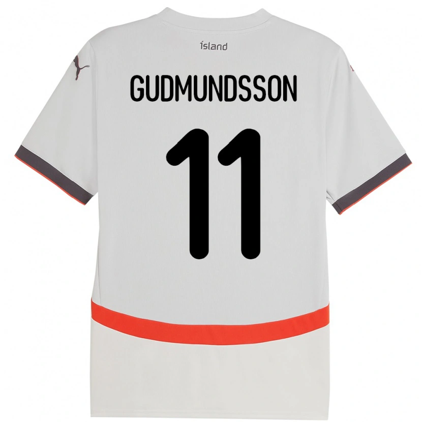 Danxen Heren Ijsland Galdur Gudmundsson #11 Wit Uitshirt Uittenue 24-26 T-Shirt