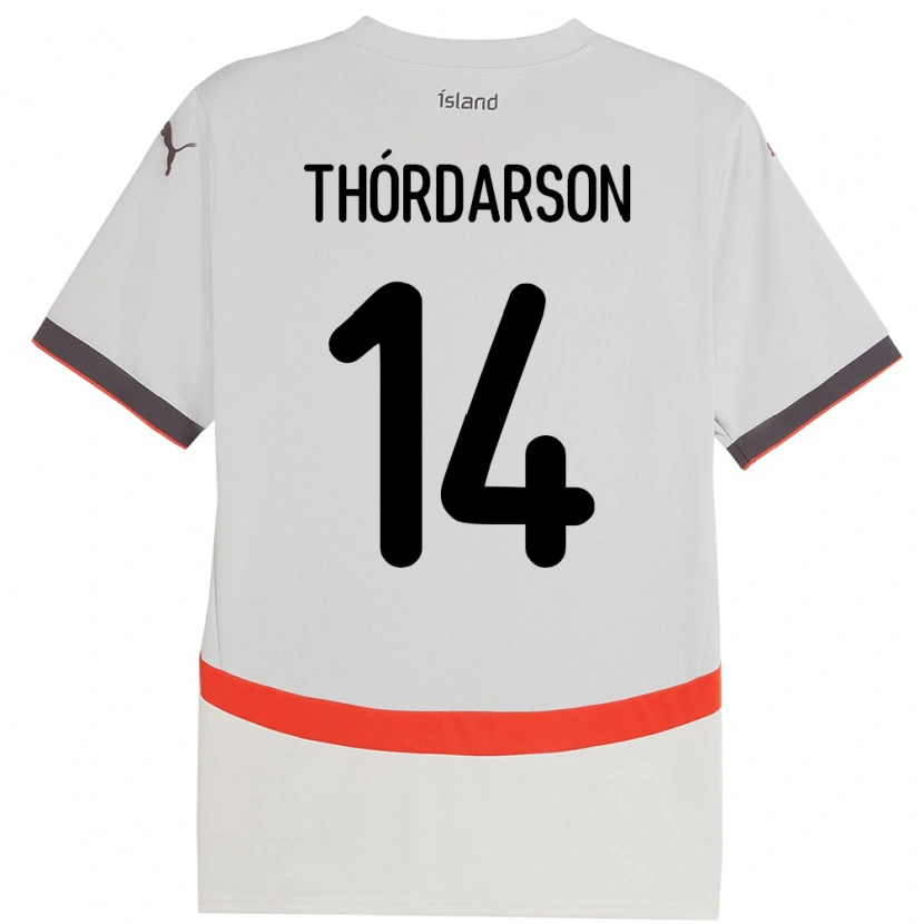 Danxen Heren Ijsland Ódinn Sturla Thórdarson #14 Wit Uitshirt Uittenue 24-26 T-Shirt
