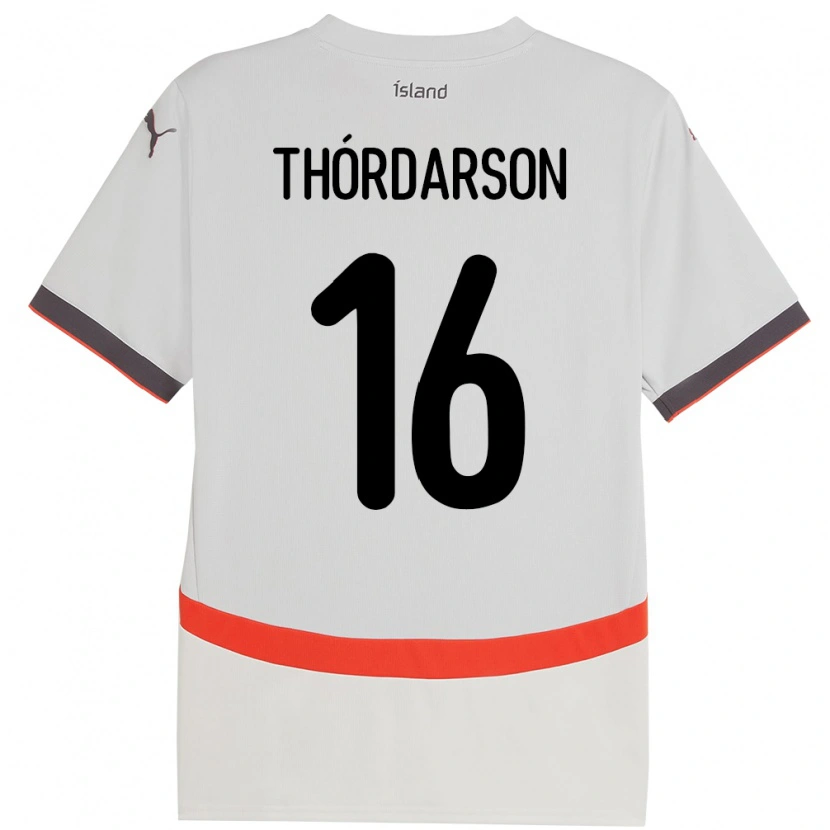 Danxen Heren Ijsland Gísli Thórdarson #16 Wit Uitshirt Uittenue 24-26 T-Shirt