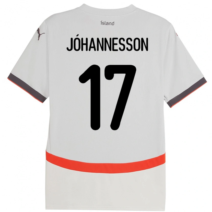 Danxen Heren Ijsland Daniel Jóhannesson #17 Wit Uitshirt Uittenue 24-26 T-Shirt