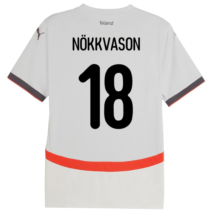 Danxen Heren Ijsland Gudmundur Baldvin Nökkvason #18 Wit Uitshirt Uittenue 24-26 T-Shirt