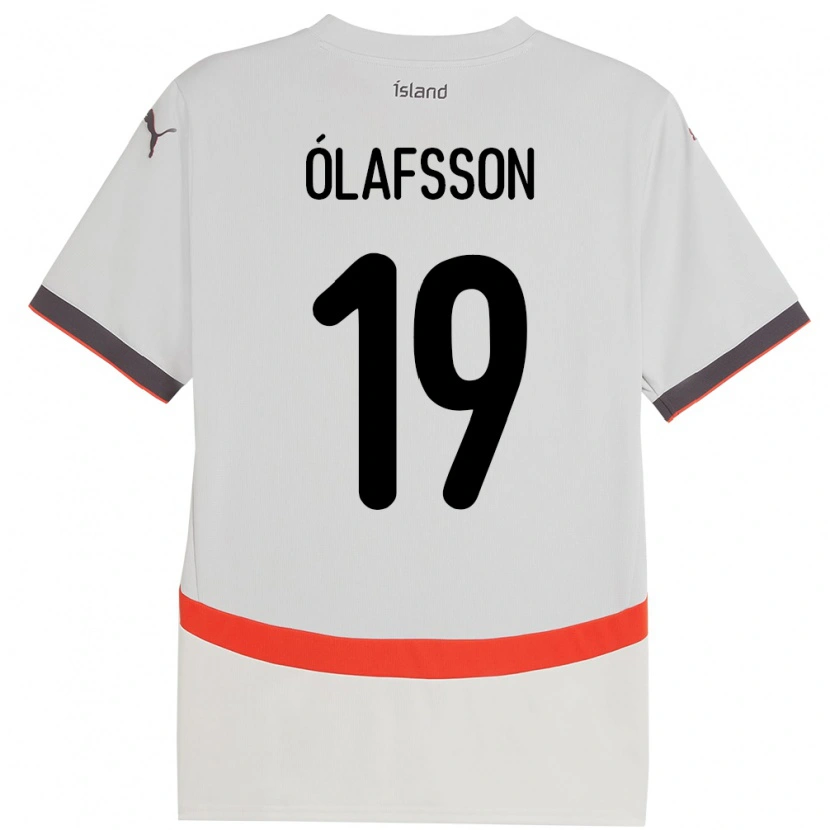 Danxen Heren Ijsland Sigurdur Stefán Ólafsson #19 Wit Uitshirt Uittenue 24-26 T-Shirt