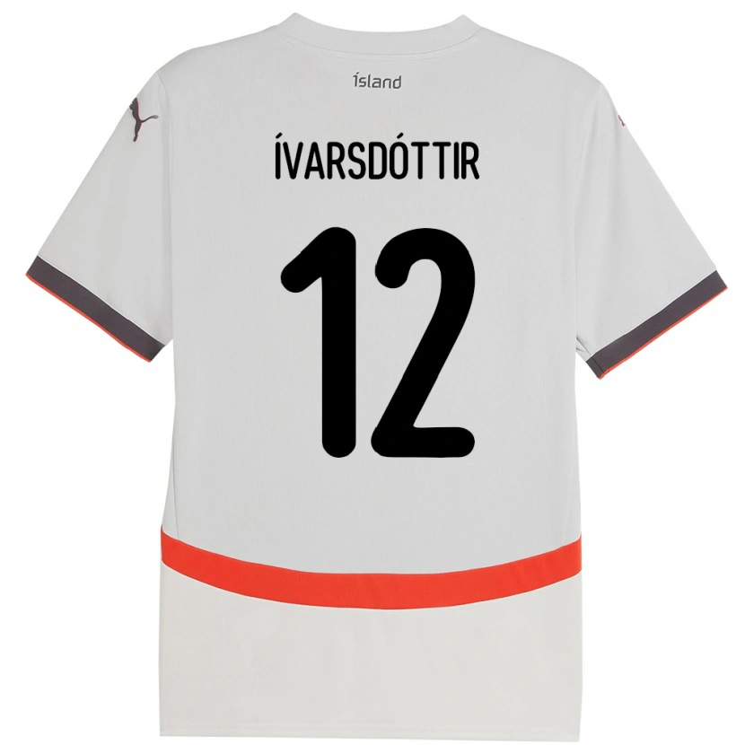 Danxen Heren Ijsland Telma Ívarsdóttir #12 Wit Uitshirt Uittenue 24-26 T-Shirt