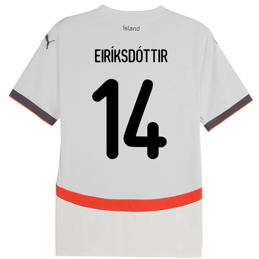 Danxen Heren Ijsland Hlín Eiríksdóttir #14 Wit Uitshirt Uittenue 24-26 T-Shirt