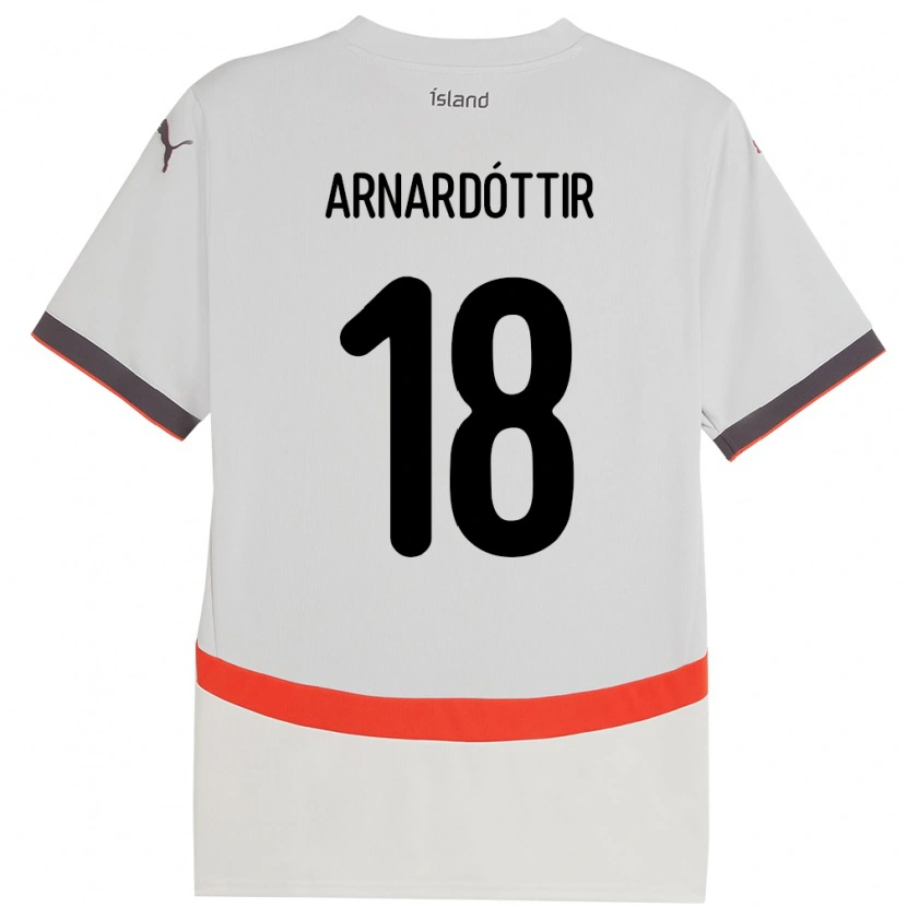 Danxen Heren Ijsland Guðrún Arnardóttir #18 Wit Uitshirt Uittenue 24-26 T-Shirt