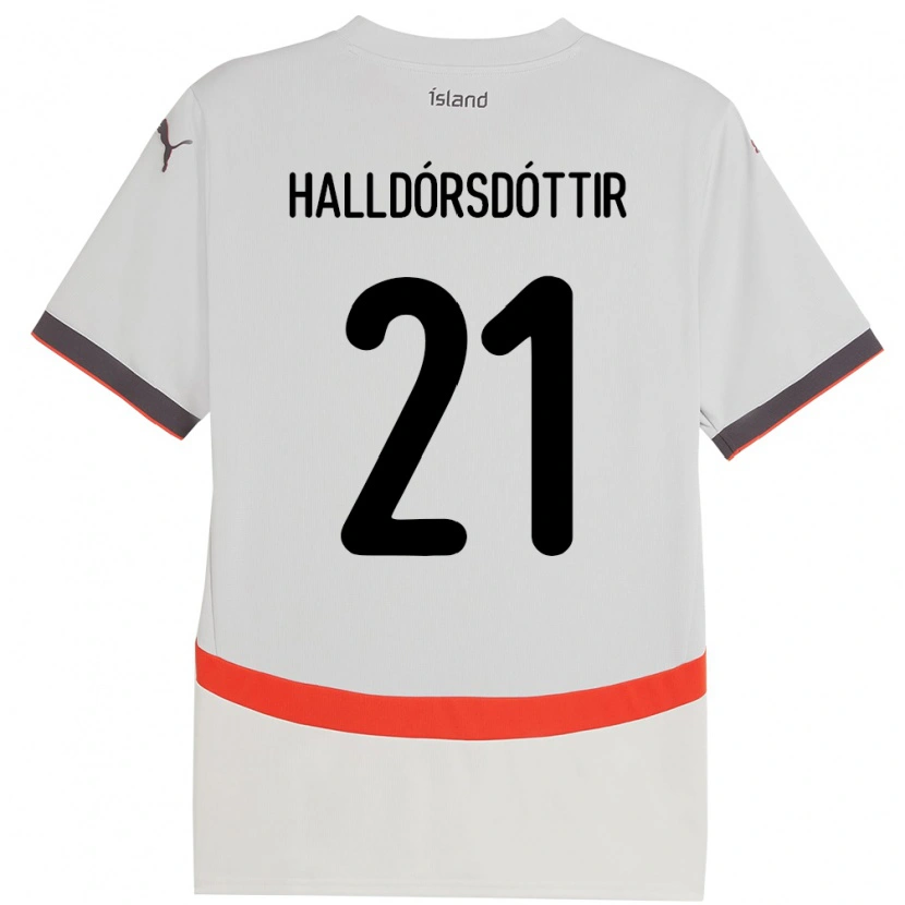 Danxen Heren Ijsland Hafrún Rakel Halldórsdóttir #21 Wit Uitshirt Uittenue 24-26 T-Shirt