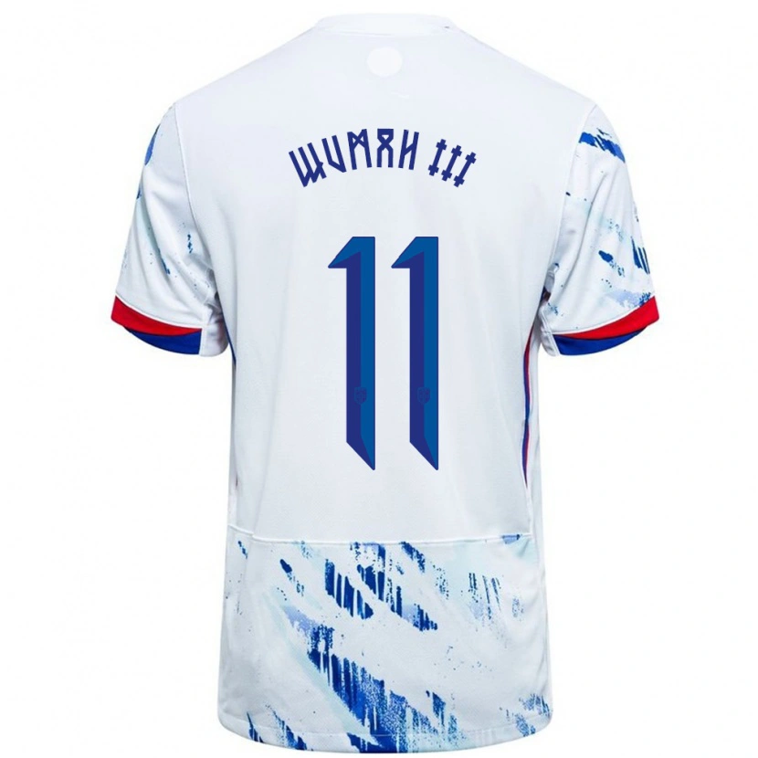 Danxen Heren Noorwegen Edward Wumah Iii #11 Wit Blauw Uitshirt Uittenue 24-26 T-Shirt