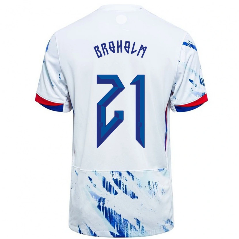 Danxen Heren Noorwegen Marius Broholm #21 Wit Blauw Uitshirt Uittenue 24-26 T-Shirt