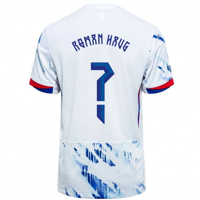Danxen Heren Noorwegen Sophie Román Haug #0 Wit Blauw Uitshirt Uittenue 24-26 T-Shirt