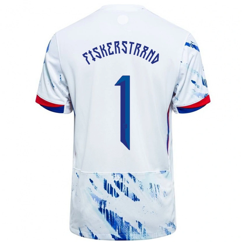 Danxen Heren Noorwegen Cecilie Fiskerstrand #1 Wit Blauw Uitshirt Uittenue 24-26 T-Shirt