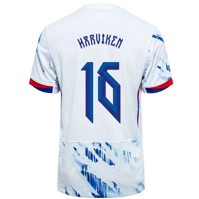 Danxen Heren Noorwegen Mathilde Harviken #16 Wit Blauw Uitshirt Uittenue 24-26 T-Shirt