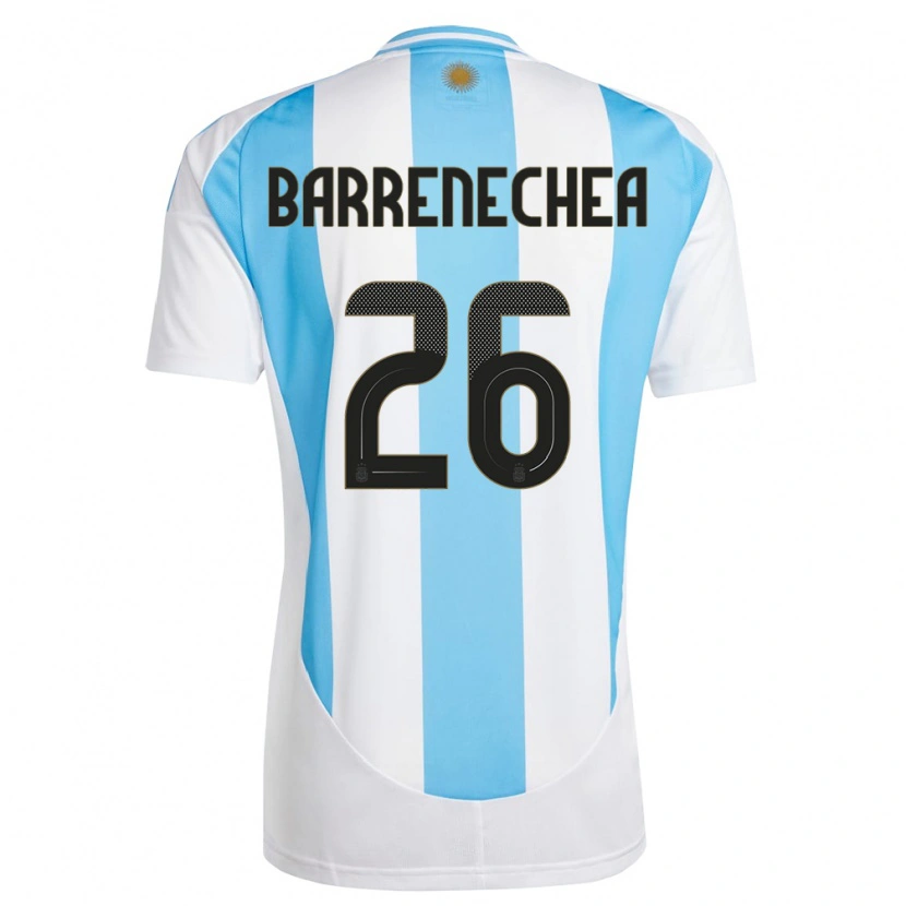Danxen Dames Argentinië Enzo Barrenechea #26 Wit Blauw Thuisshirt Thuistenue 24-26 T-Shirt